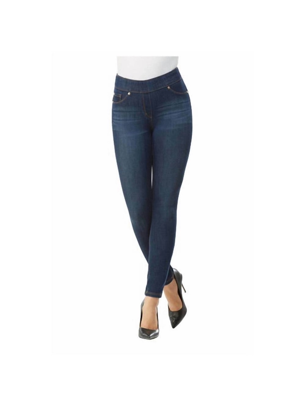 Nygard Luxe Denim 360 4-Way Stretch Skinny Cuff Jeans Blue Jeggings Medium 10 12